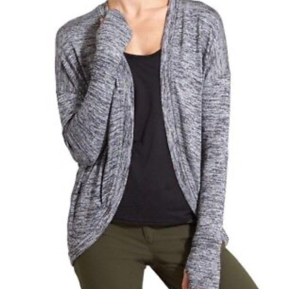 ATHLETA Pose‎ Wrap Cardigan Dark Marl Gray Size XS